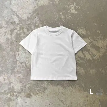 무지 티셔츠 화이트 티 짧은 기장 아메카지 아카이브 L