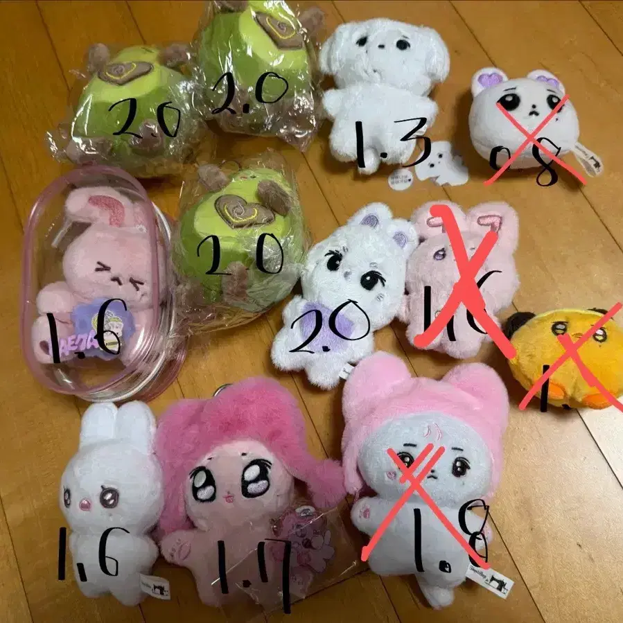 아이유 인형 10cm 비공굿 판매 징뭉이 아보애나 럭끼 징냥이 핑냥이 삐삐유 버니지니 징토끼 징뭉이