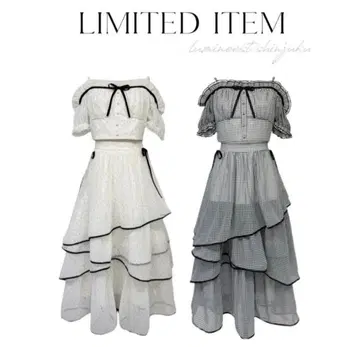 anmille 오프숄더 TP x 밑단 레이어드 SK SET DOT 화이트