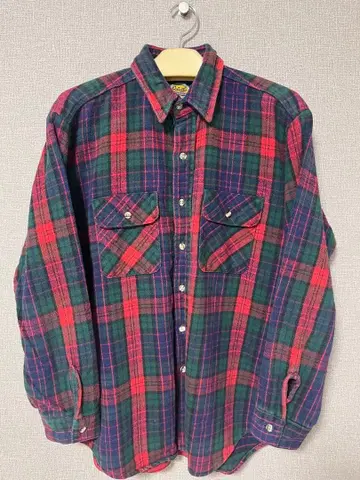 90s usa제 cabelas 체크 플란넬 셔츠 코튼 아웃도어
