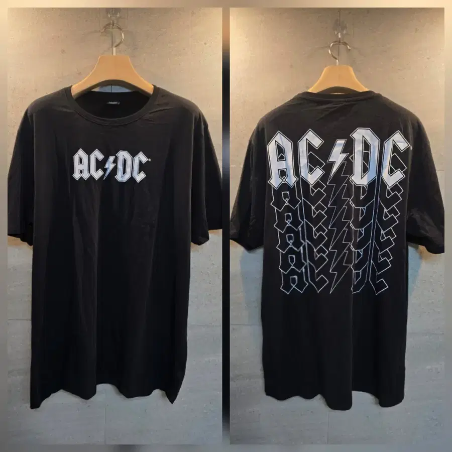ACDC 블랙 로고 반팔티.