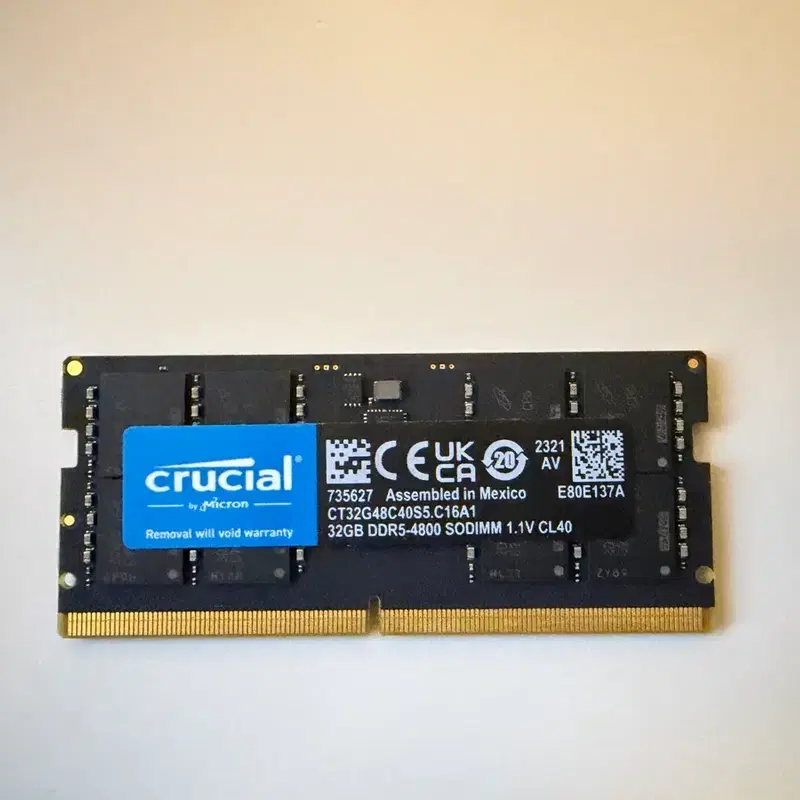 (노트북램)Crucial DDR5 32GB 4800MHz SODIMM CL40