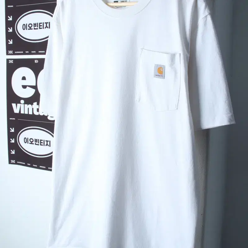 (M-XL) 칼하트 반팔 티셔츠 포켓 화이트 워크웨어-H36374