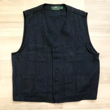 이탈리아제 90s- Henry Cotton's 워크 베스트 면린넨 50 네이비