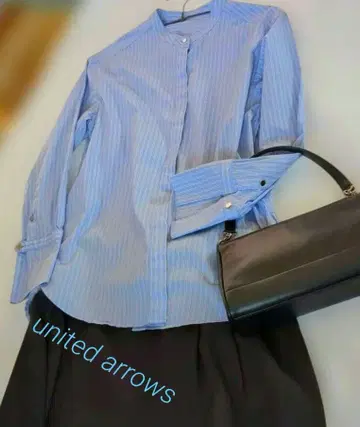 united arrows 밴드 카라 긴팔 셔츠