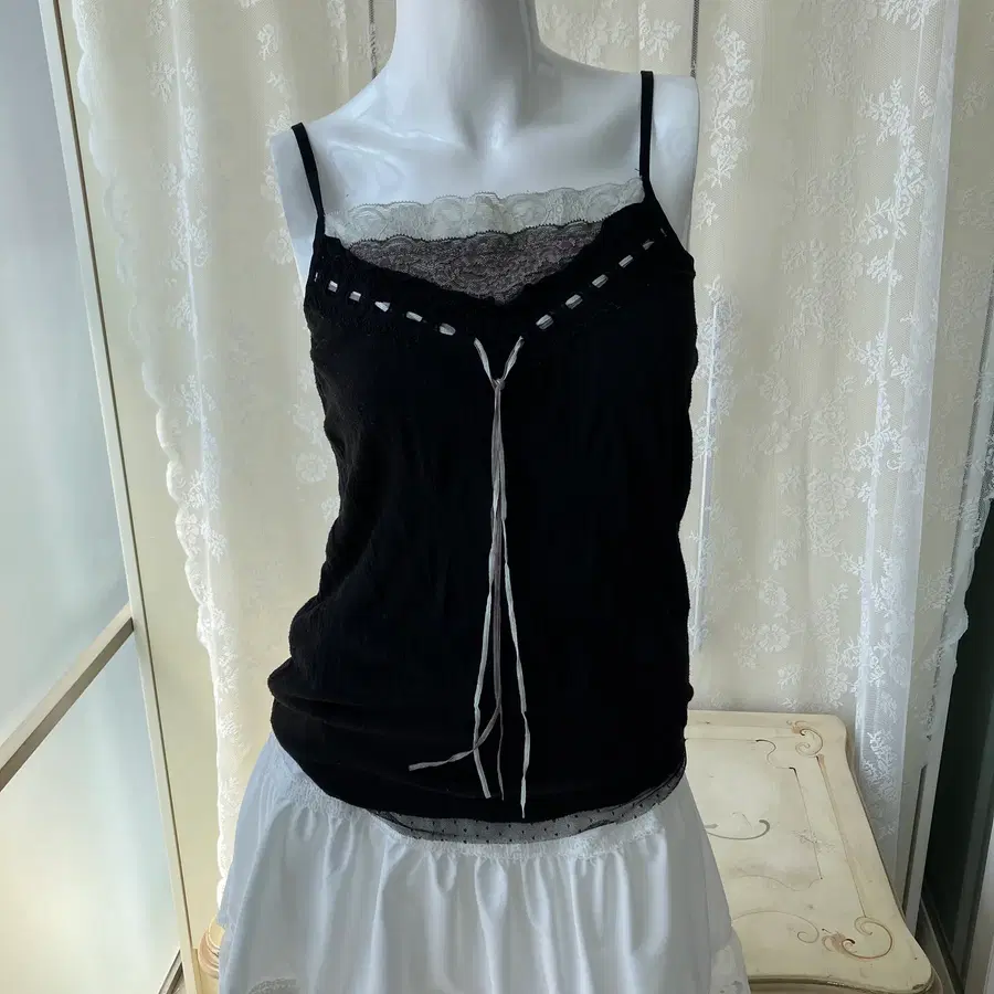 lace shirring sleeveless