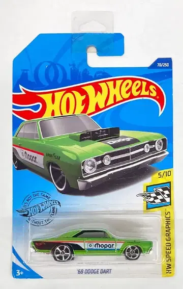 MATTEL HOTWHEELS HW SPEED GRAPHICS 5/10 GHC87 '68 DODGE DART 그린 70/250