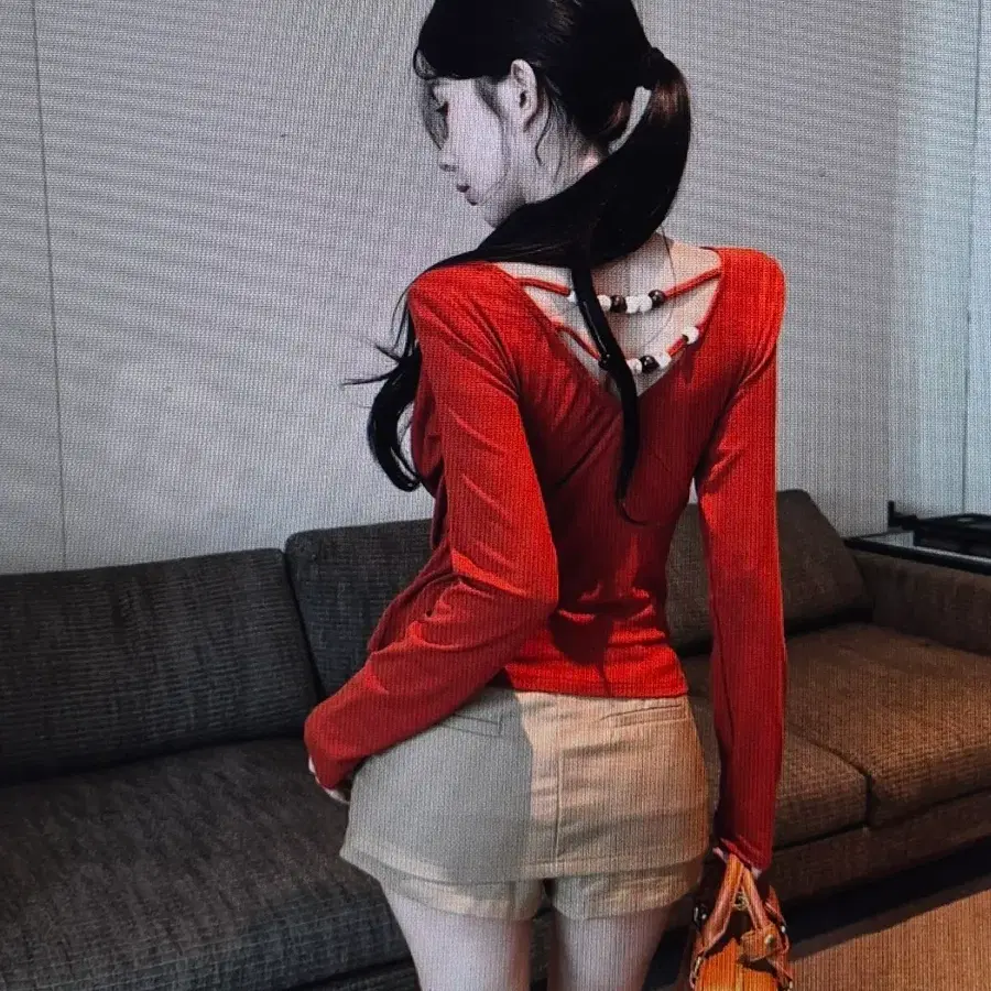 (해외배송)레이어드 배색 긴팔티셔츠 2컬러
