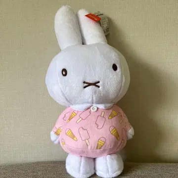 미피 봉제 인형 아이스크림 패턴 핑크