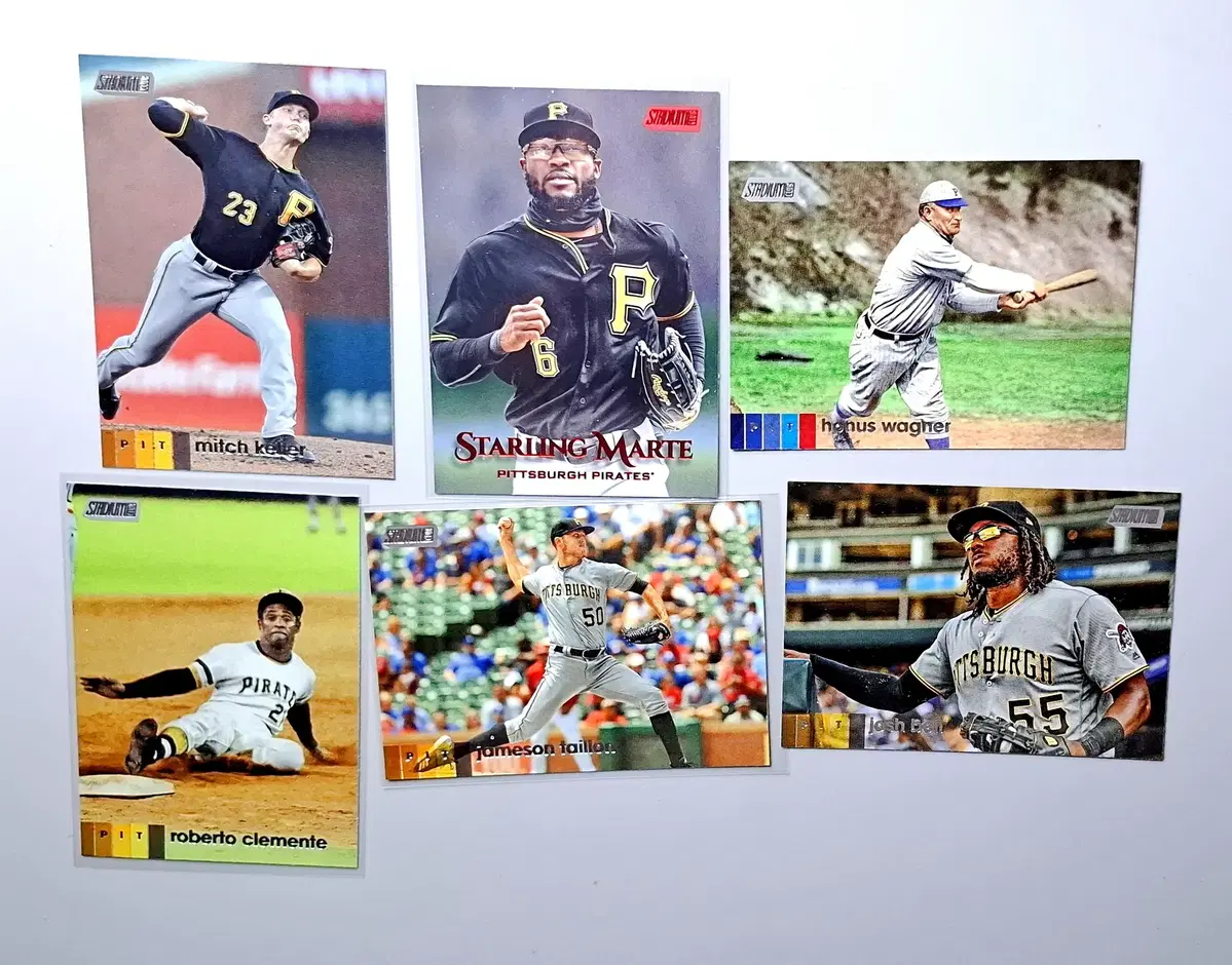 MLB 피츠버그 6장 묶음 스타디움클럽 호너스 와그너 로베르토 클레멘테등
