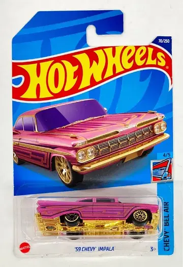 MATTEL CHEVY BEL AIR 4/5 HOTWHEELS '59 CHEVY IMPALA 마젠타 70/250