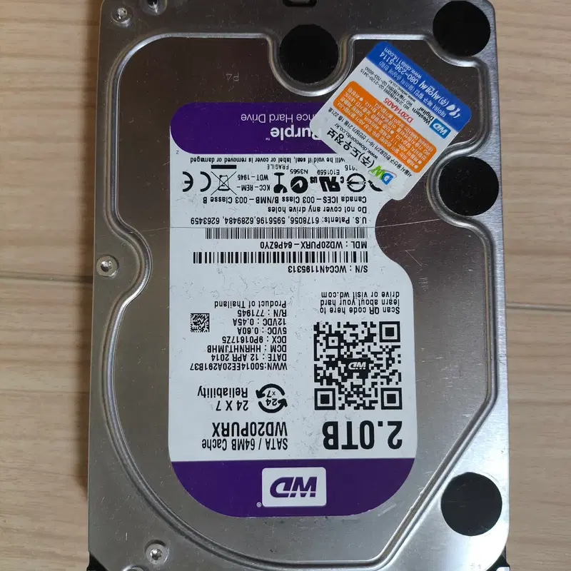 WD20PURX 3.5 인치 2.0TB HDD