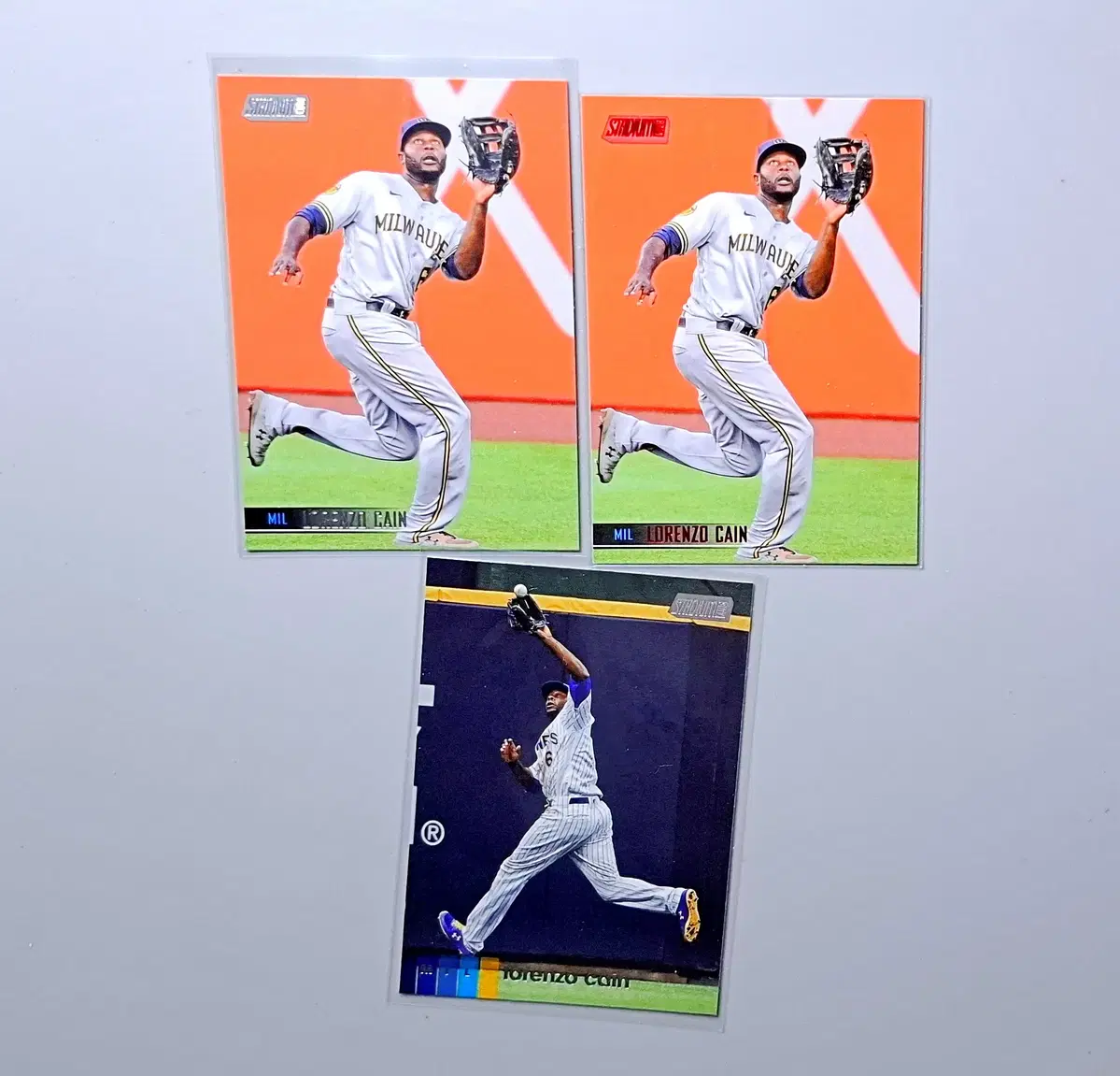 MLB 로렌조 케인 3장 베이스X2, 레드포일 캔자스시티 스타디움 클럽