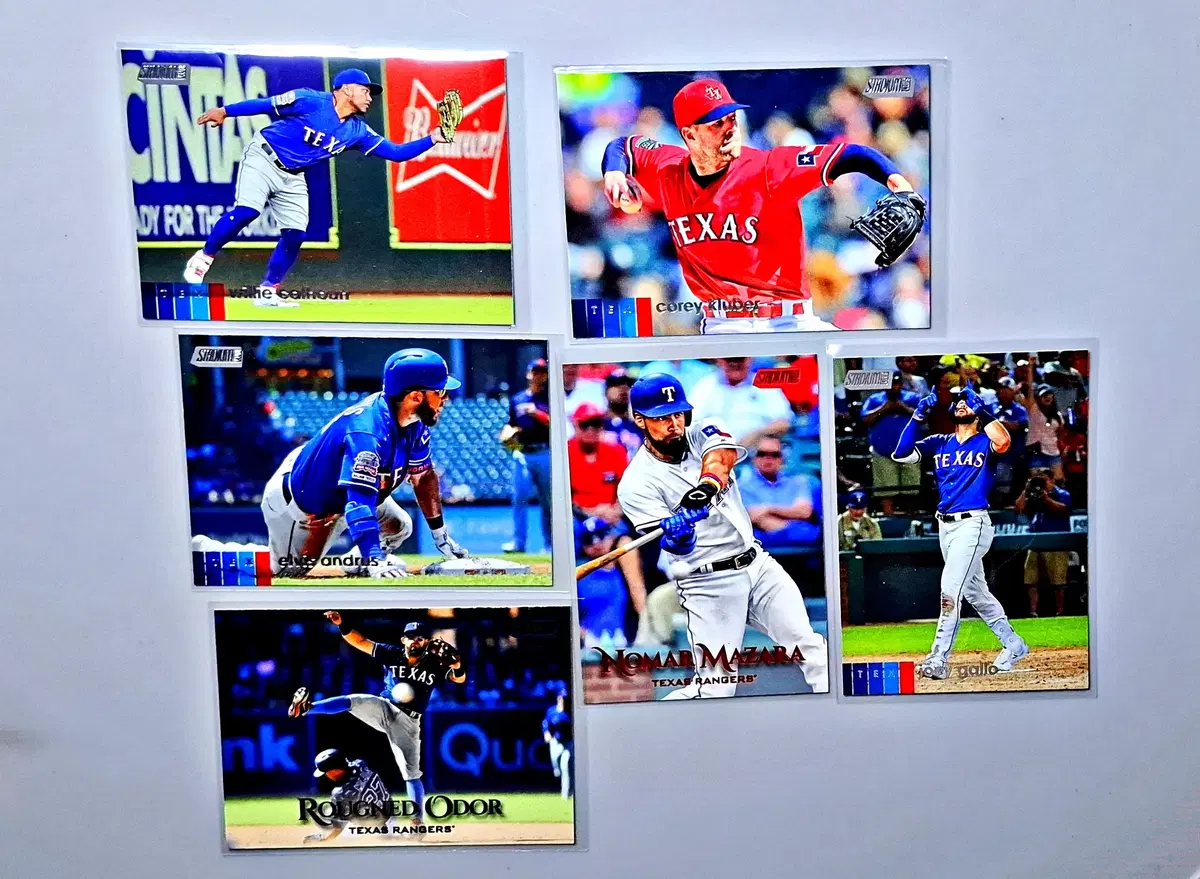 MLB 텍사스 레인저스 6장 묶음 탑스 스타디움클럽