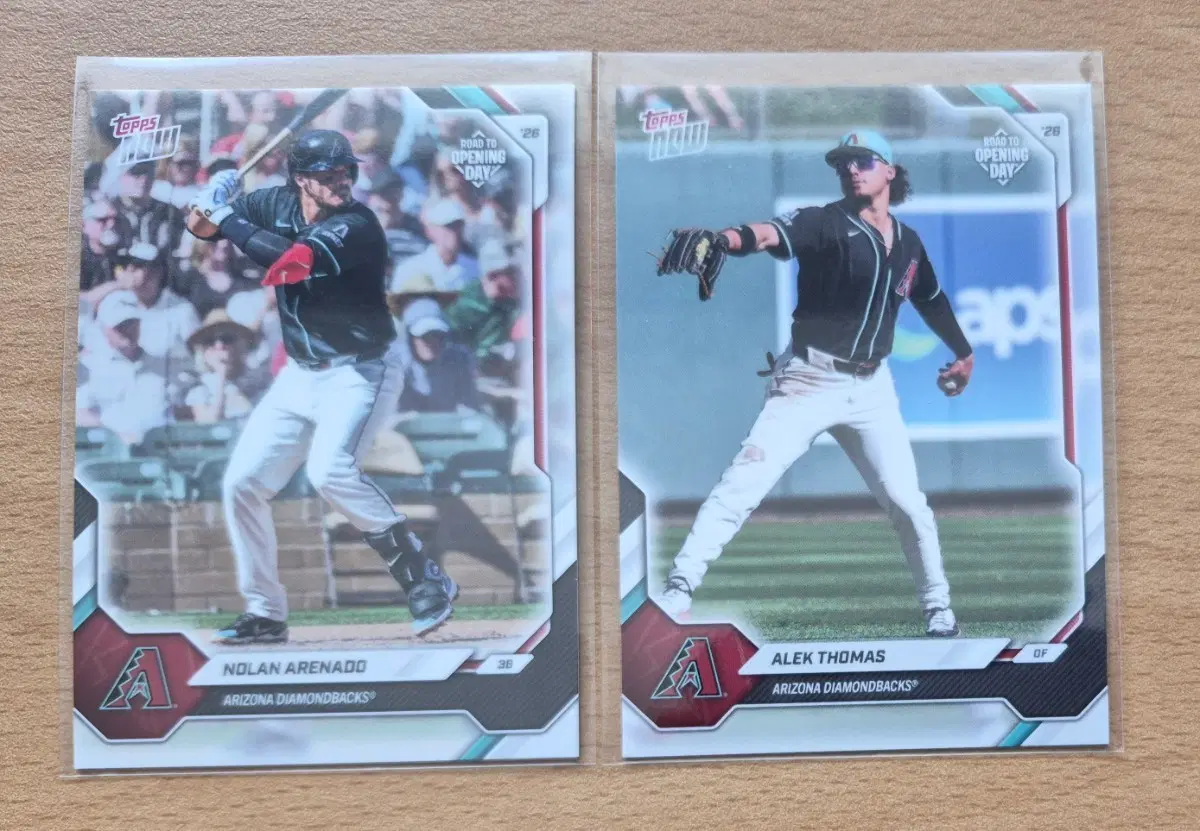 MLB 2026 탑스나우 오프닝데이 애리조나 아레나도, 토마스 카드 2장랏 판매합니다.