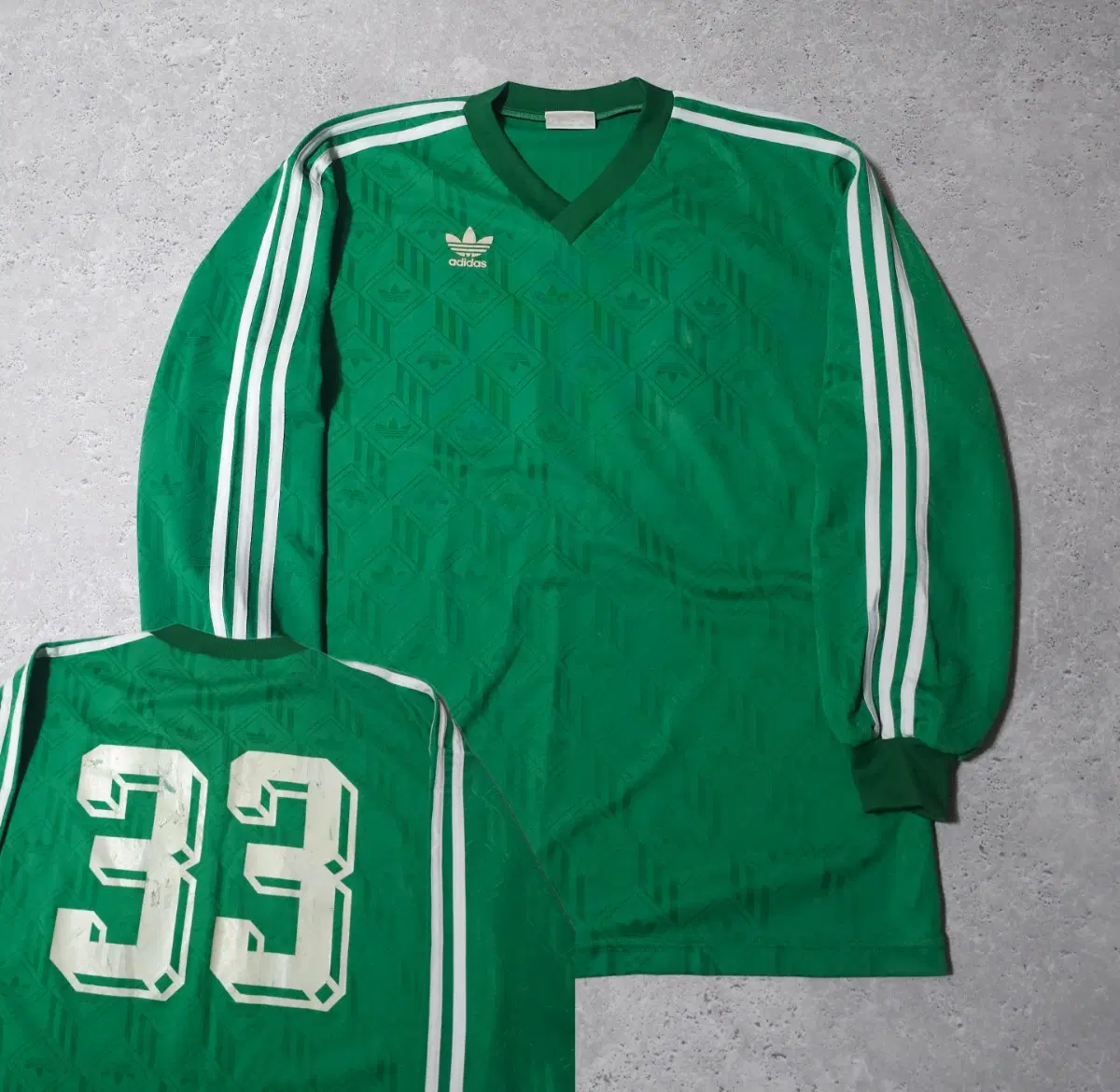 아디다스 삼선 90s 그린 롱슬리브 유니폼 긴팔 티