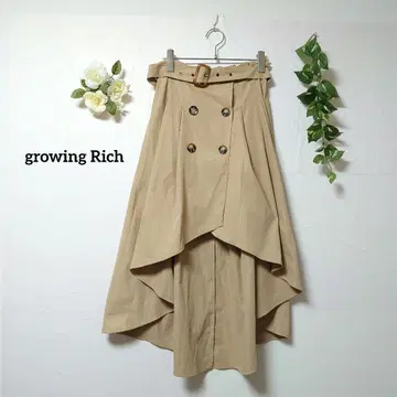 글로잉리치 트렌치풍 피쉬테일 스커트 베이지 M 상당