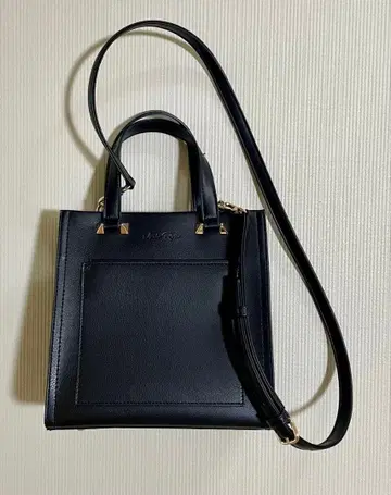 2way 스퀘어형 가죽 숄더백 black