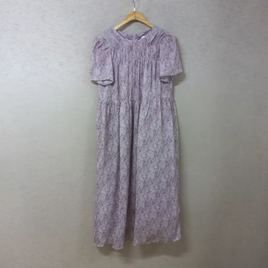 B8-5/LUUL  아메바무늬 셔링 롱원피스 여성