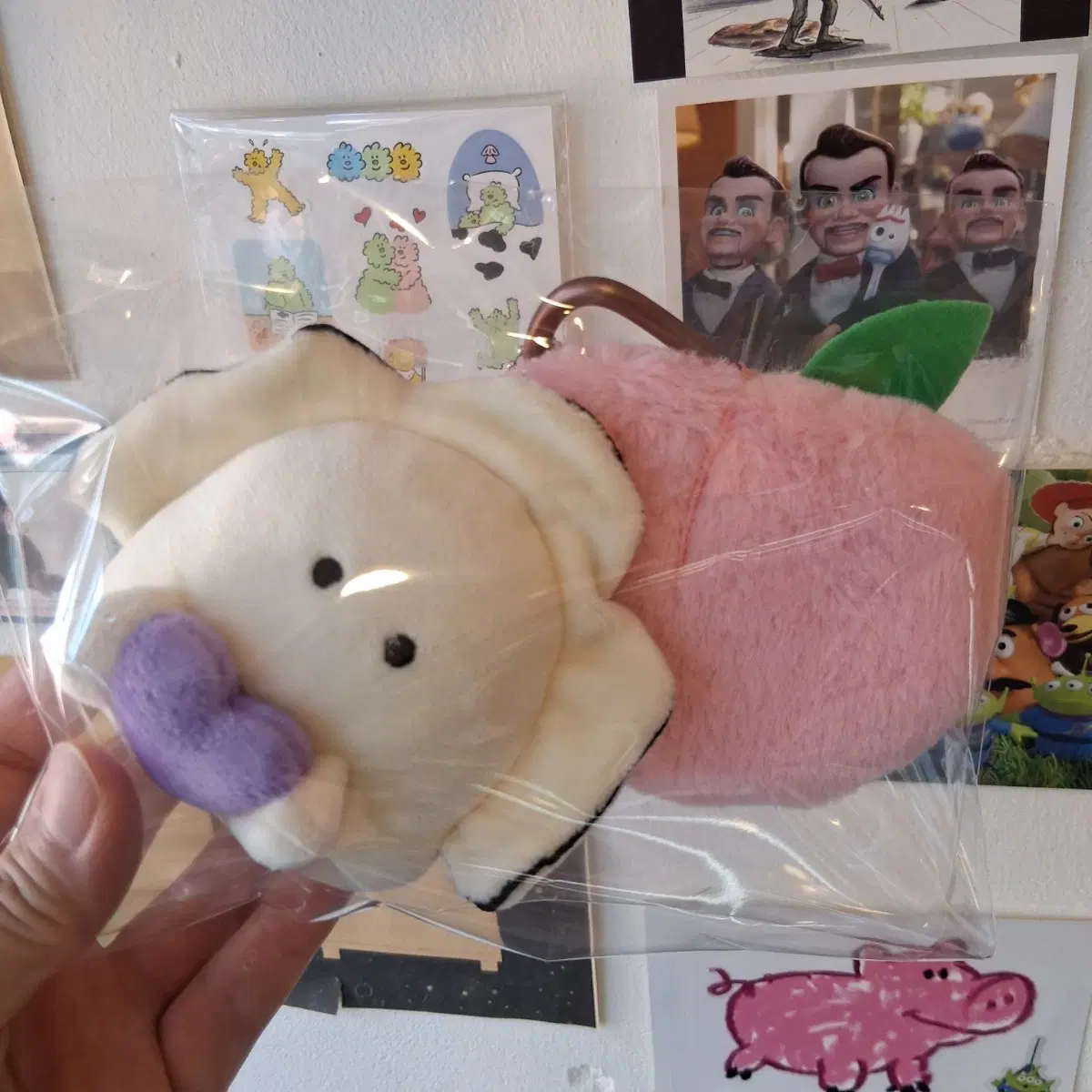 굴과 복숭아 인형 키링 세트