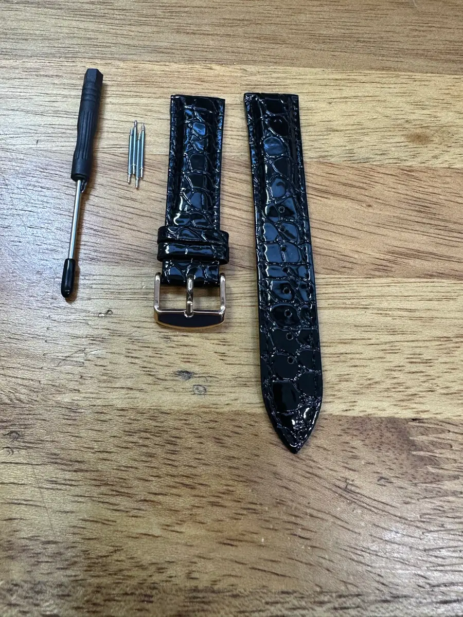 악어 가죽 시계줄 블랙 로즈골드핀20mm(새상품)