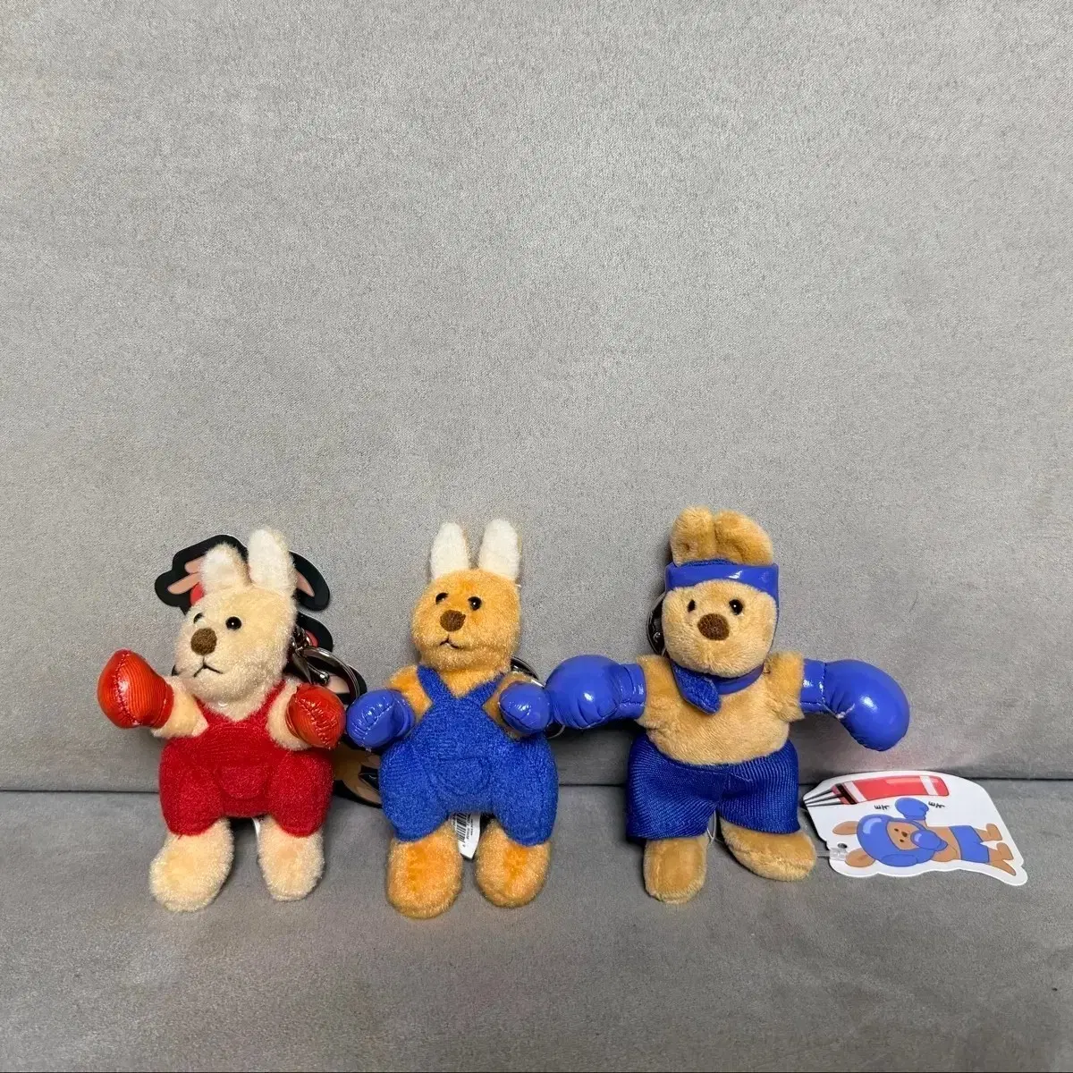 캥거루 권투 시팅 블루 키링 인형