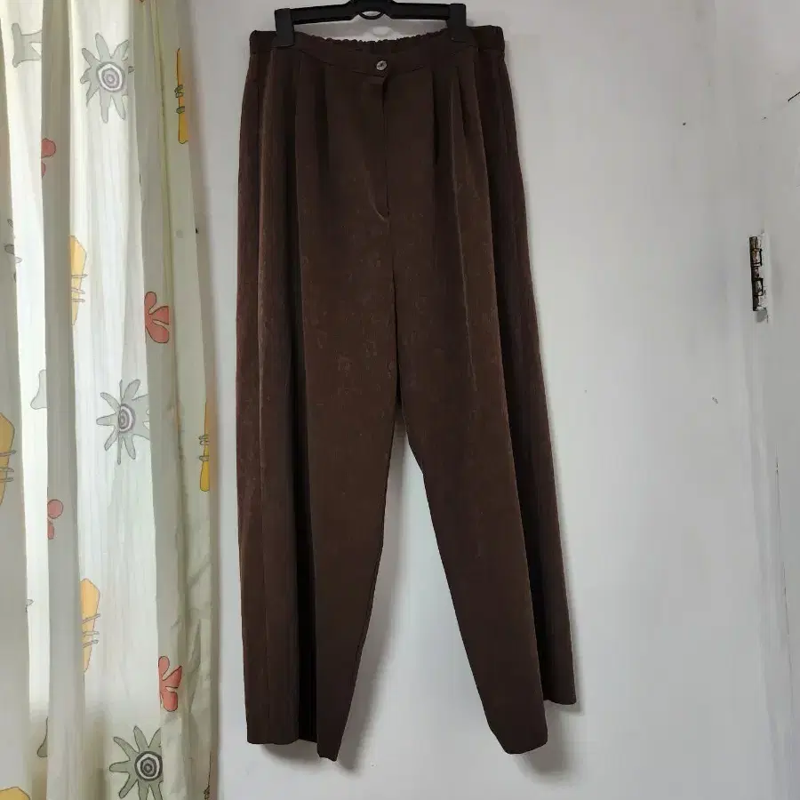 빈티지 공용 밴딩 갈색 와이드 팬츠 32~34