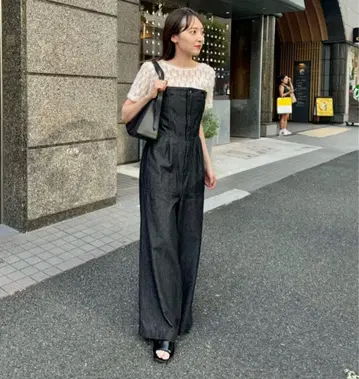Kastane 데님 살로펫 올인원 블랙