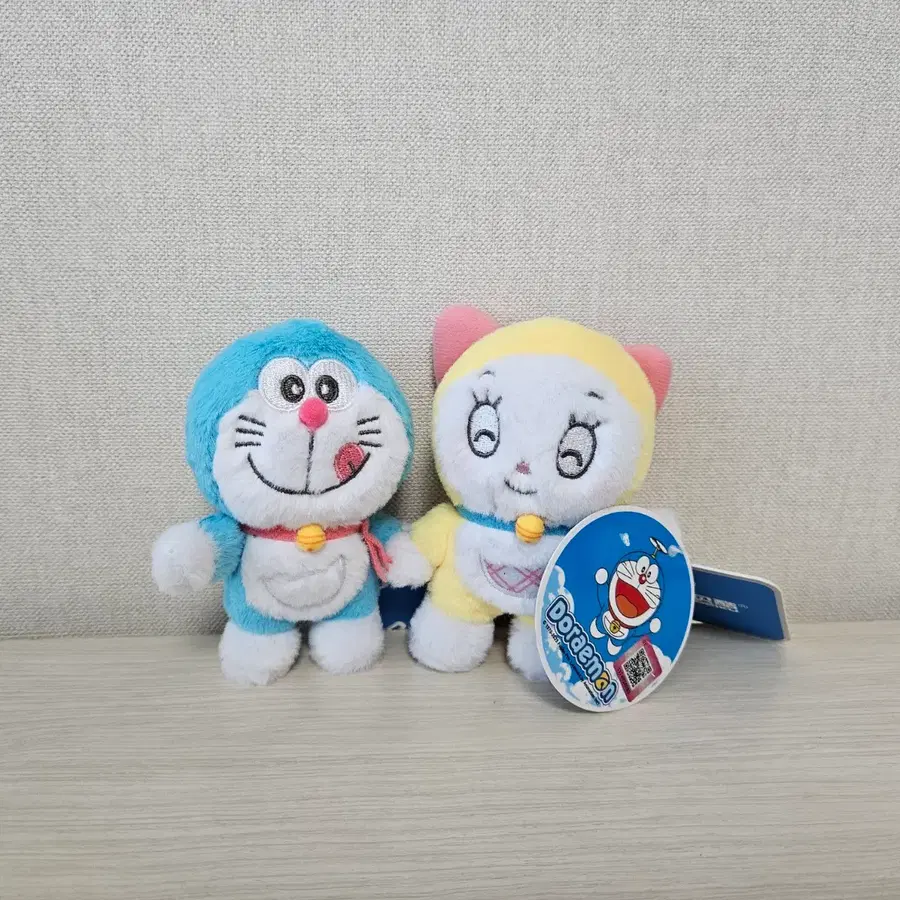 파스텔 도라에몽 & 도라미 인형 가방고리 키링