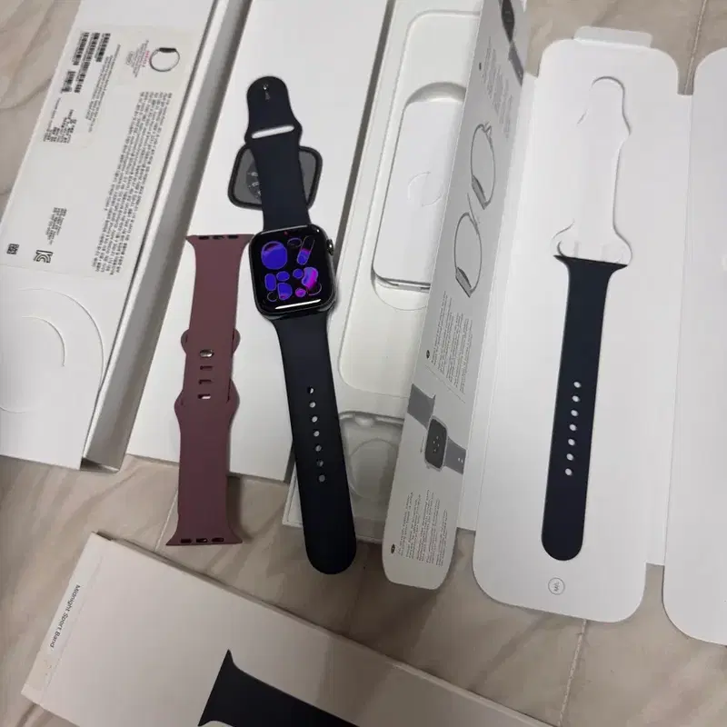 애플워치8 45mm 그레파이트 스틸모델 상태좋음