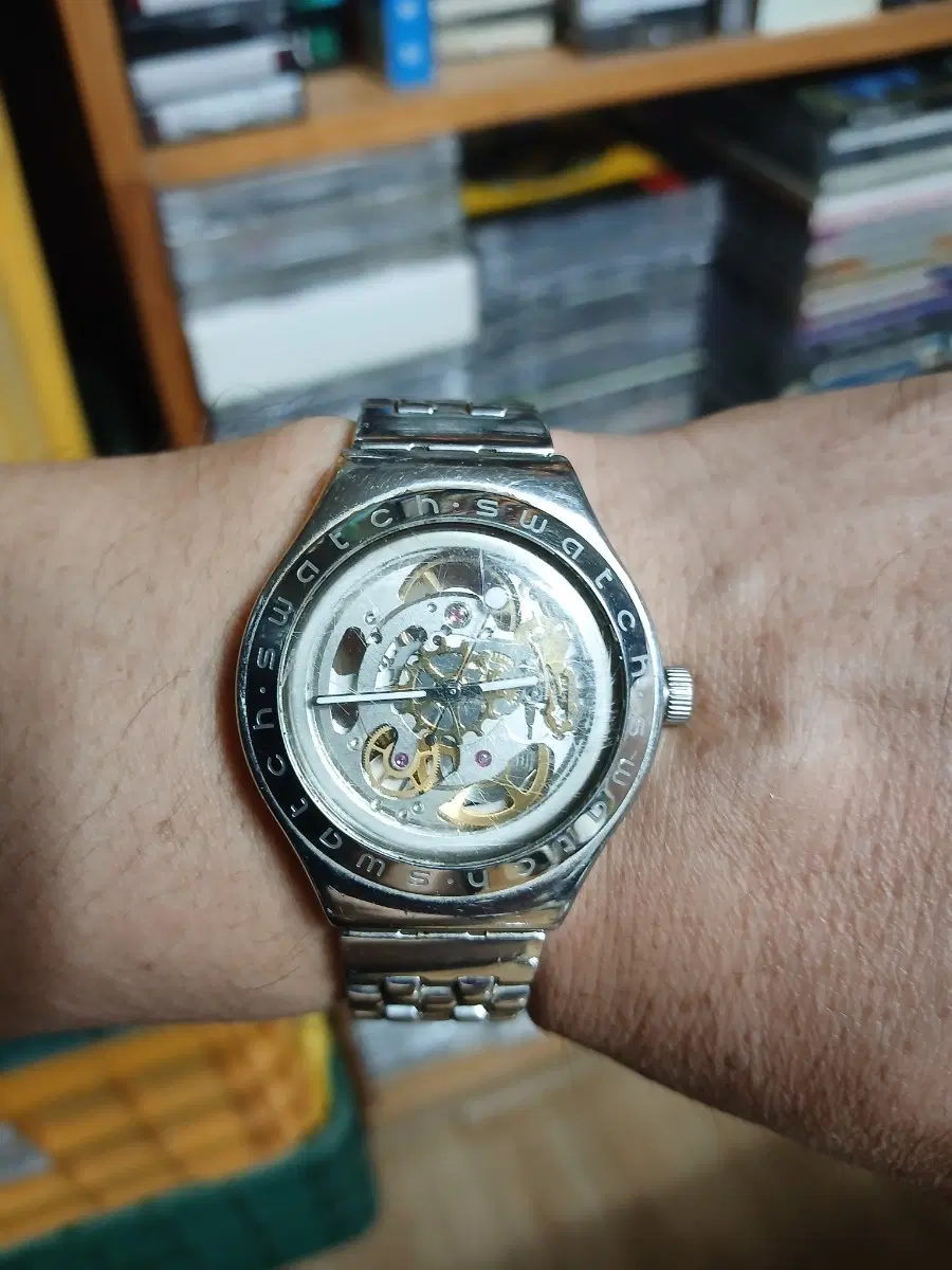 스와치 누드시계 오토매틱 시스루38mm