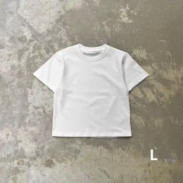 무지 티셔츠 화이트 티 짧은 기장 아메카지 아카이브 L