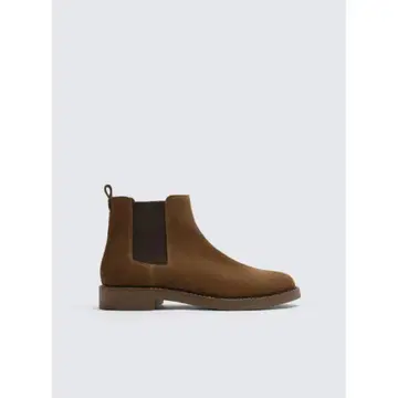 새상품급 ZARA 천연 가죽 스웨이드 첼시 부츠 40 브라운