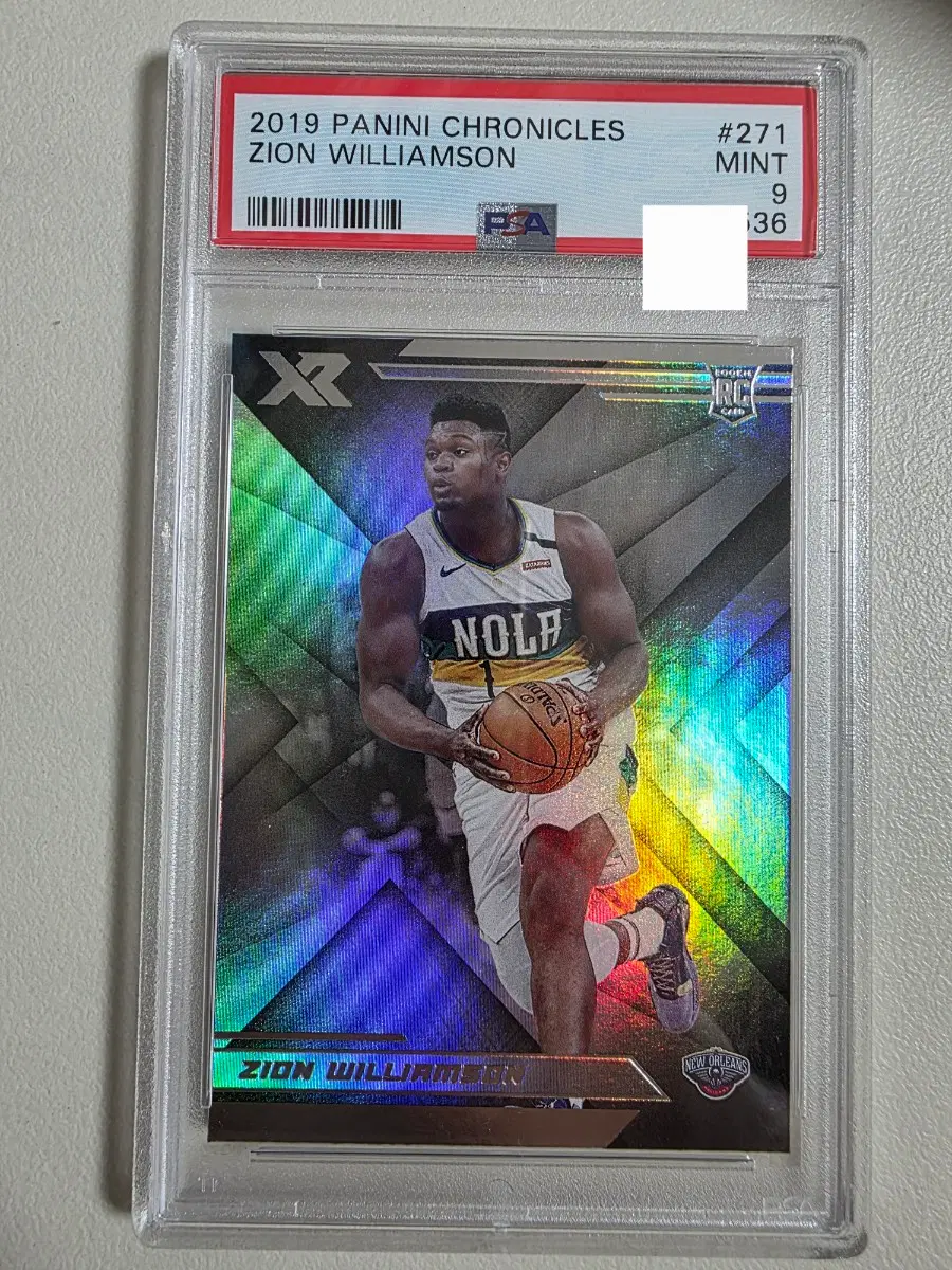2019 nba 자이언 윌리엄슨 파니니 크로니클스 XR RC psa 9 뉴올리언스