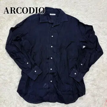 ARCODIO 알코디오 긴팔 셔츠 린넨 100% 블랙 남성용