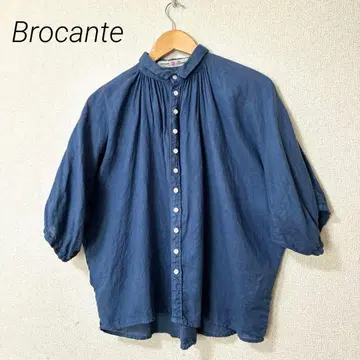 Brocante 린넨 블라우스 네이비