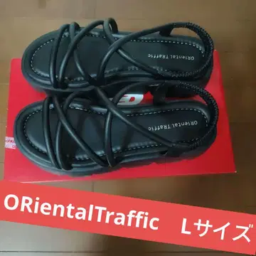ORiental TRaffic 튜브 스트랩 통굽 샌들 블랙 L