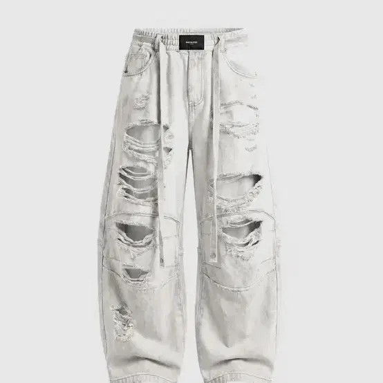 배드블러드 Destroyed Raw-Edge Joggers 화이트