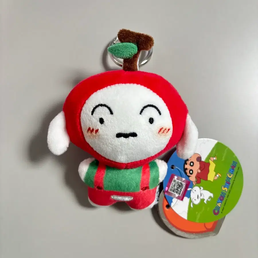 짱구 흰둥이 사과 코스튬 인형 키링