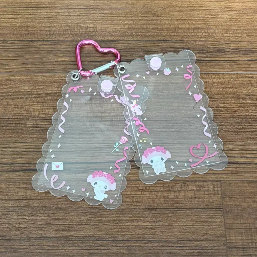 산리오 카라비너 ic 카드 케이스 마이멜로디 핑크 포카 홀더