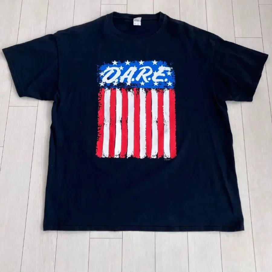 D.A.R.E. 미국 성조기 빈티지 반팔 티셔츠 dare