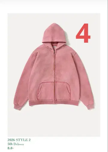 APRESSE Vintage Zip Sweat Hoodie (PINK)4