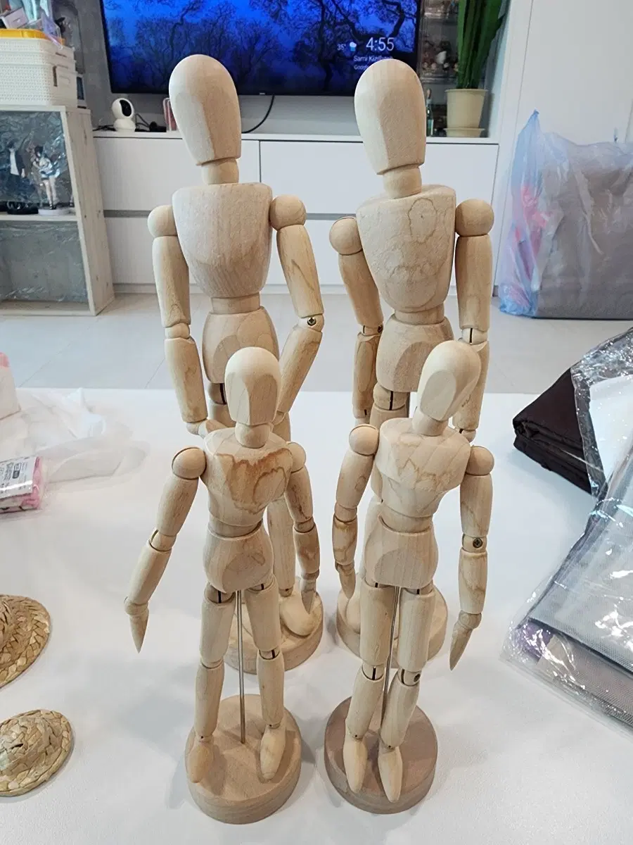 나무 관절 인형 4개 세트