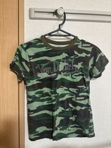 Von Dutch 티셔츠 카모 패턴 반짝이는 큐빅