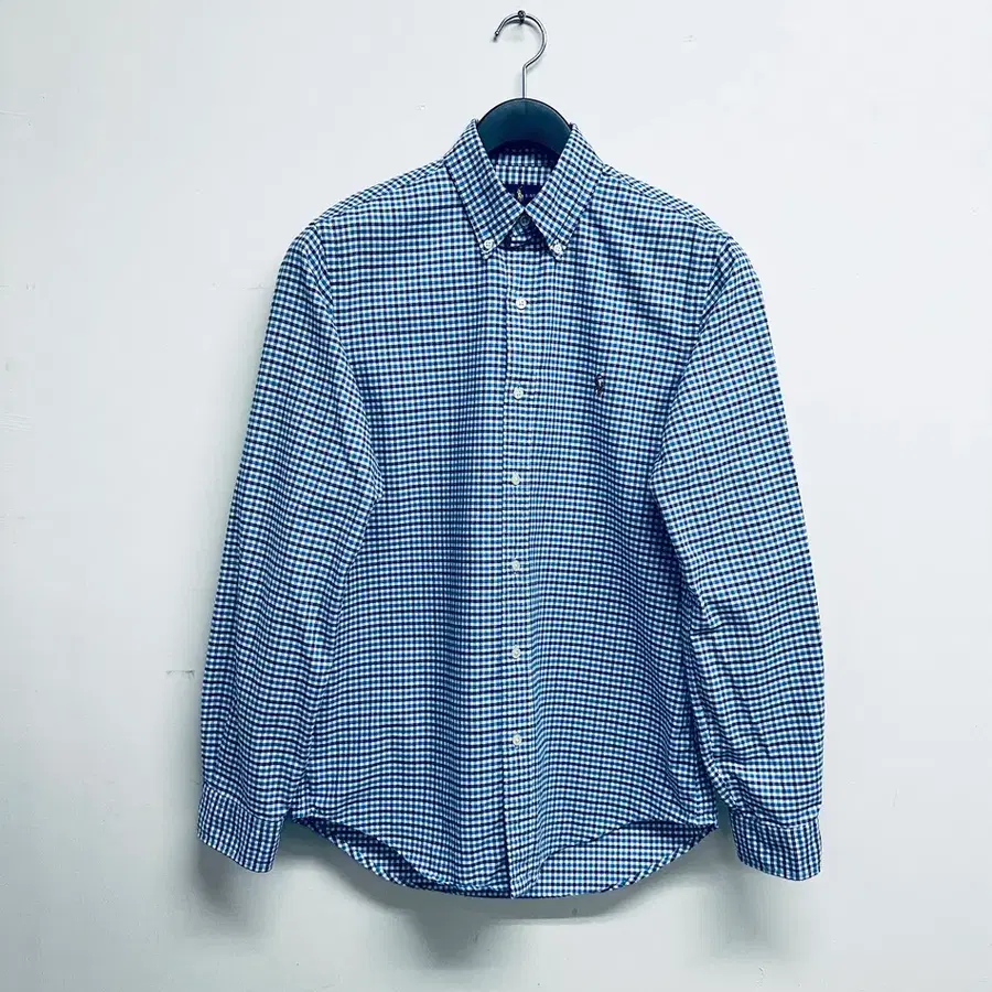 랄프로렌(Ralph Lauren) 멀티컬러 포니 깅엄체크 버튼다운 셔츠 (S 실 100정도)