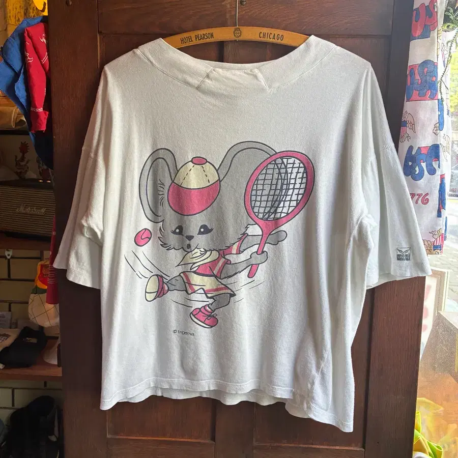 80s Trigema Tennis Mouse Graphic T-Shirt