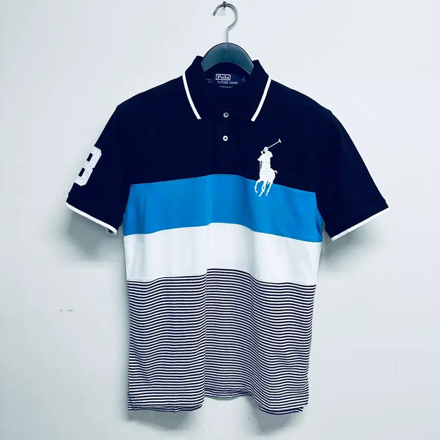 폴로 랄프로렌(Polo Ralph Lauren) 빅포니 컬러블록 스트라이프 PK 반팔티 (L)
