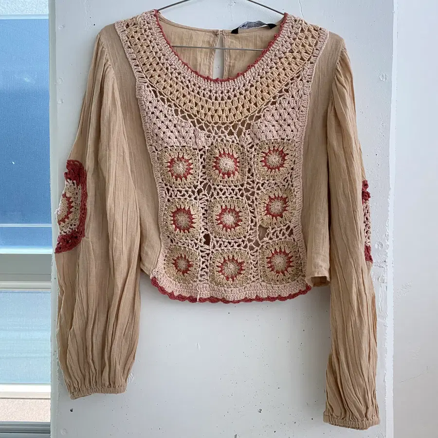 (S) 자라 ZARA 니트 크로셰 크롭