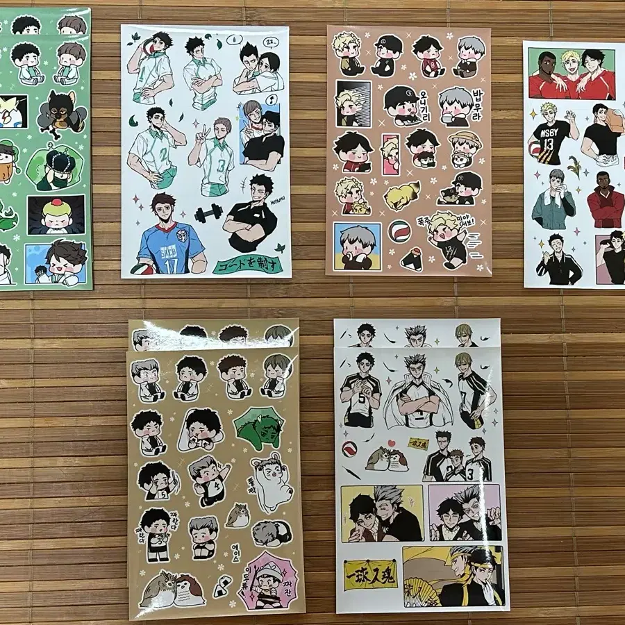 하이큐 디페 비공식 굿즈 스티커 (세이죠, 후쿠로다니, 이나리자키)