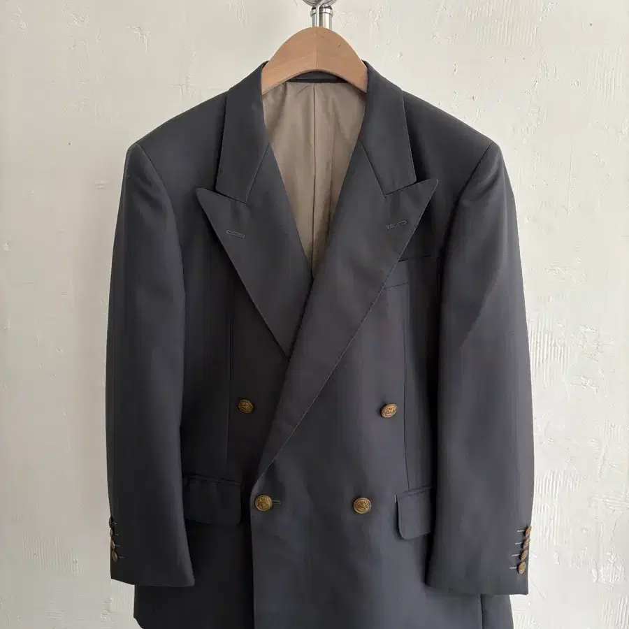 Burberry 버버리 90s 그레이 더블 브레스티드 금장 블레이저